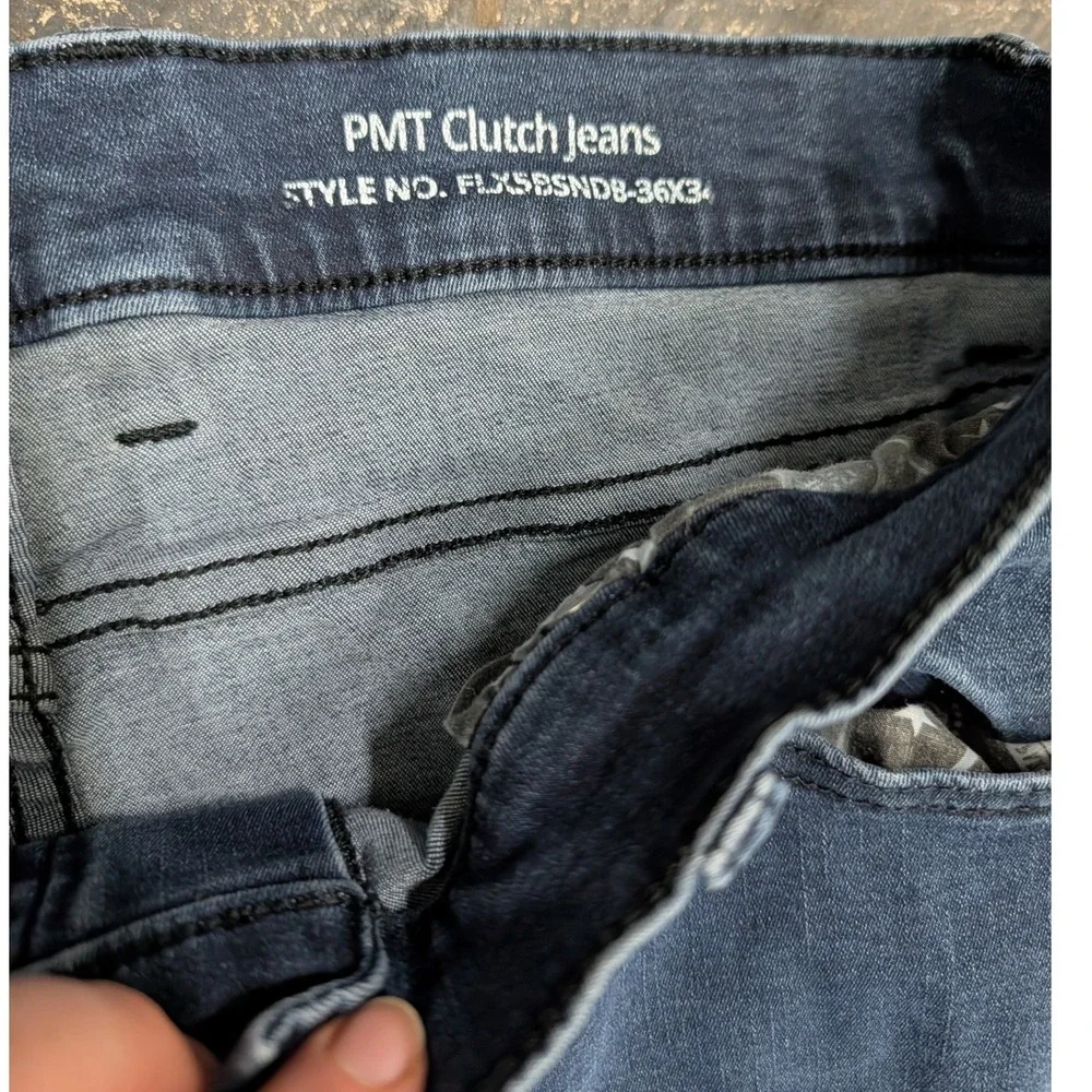 Mugsy Men's PMT Clutch Jeans Dark Wash Indigo Stretch Denim Slim Tapered- 36/34
